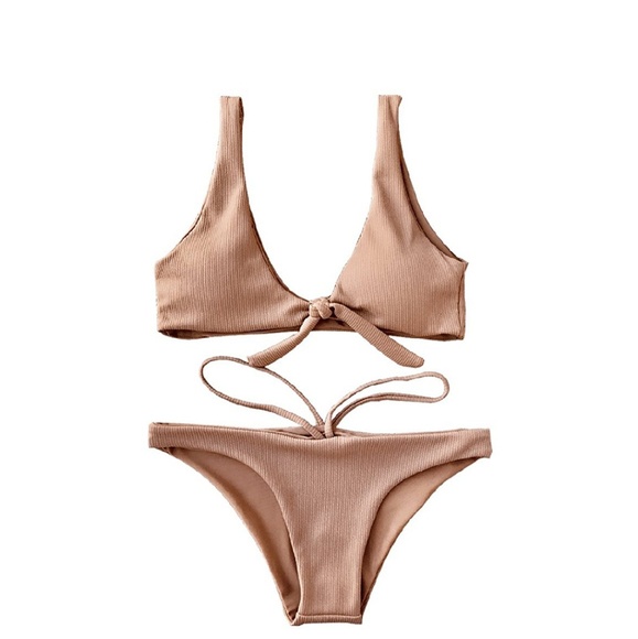 Peach Knotted Top Bikini - Picture 3 of 5